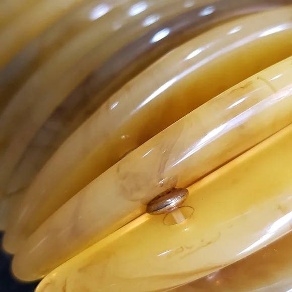 Sassy Jones Zanzibar Bangle Stack Brown Stretch Bracelet - Picture 4 of 8